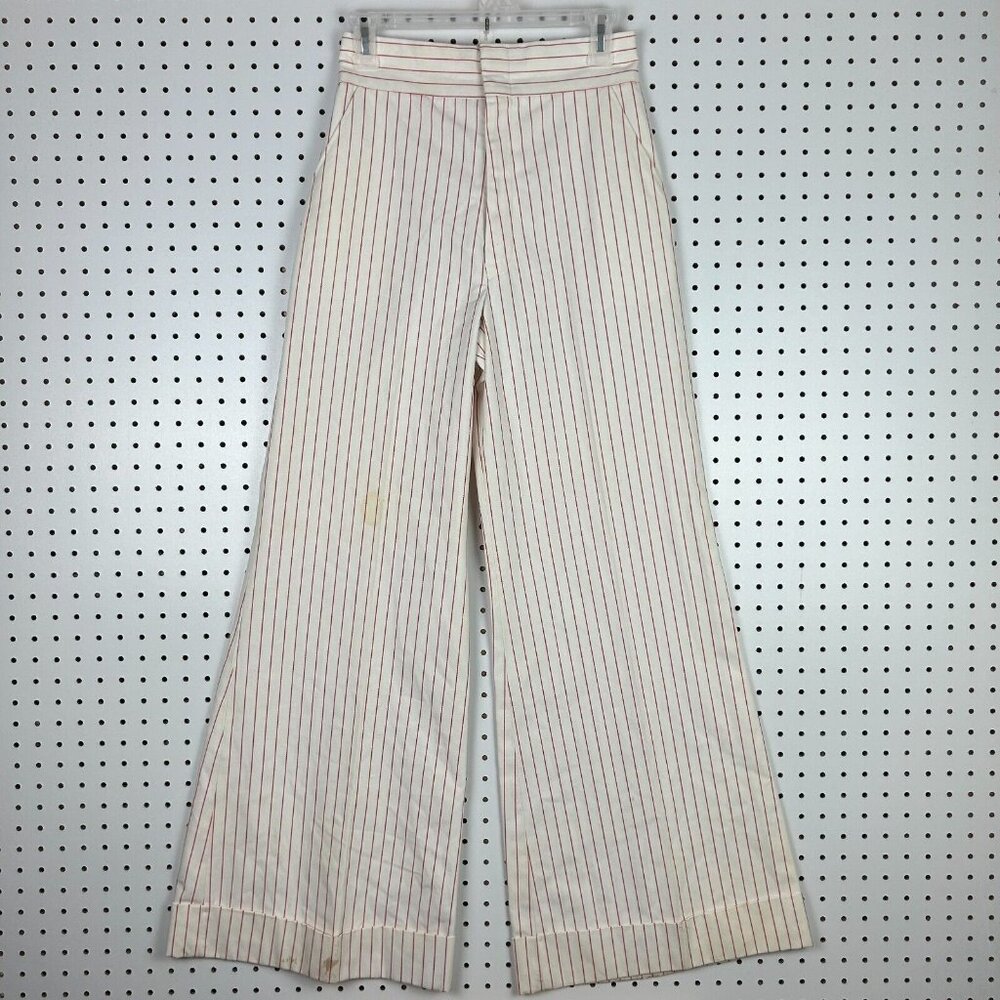 Lady Wrangler Flare Bell Bottom White Red Pinstripe 80s 90s Size 26x32‎ Western